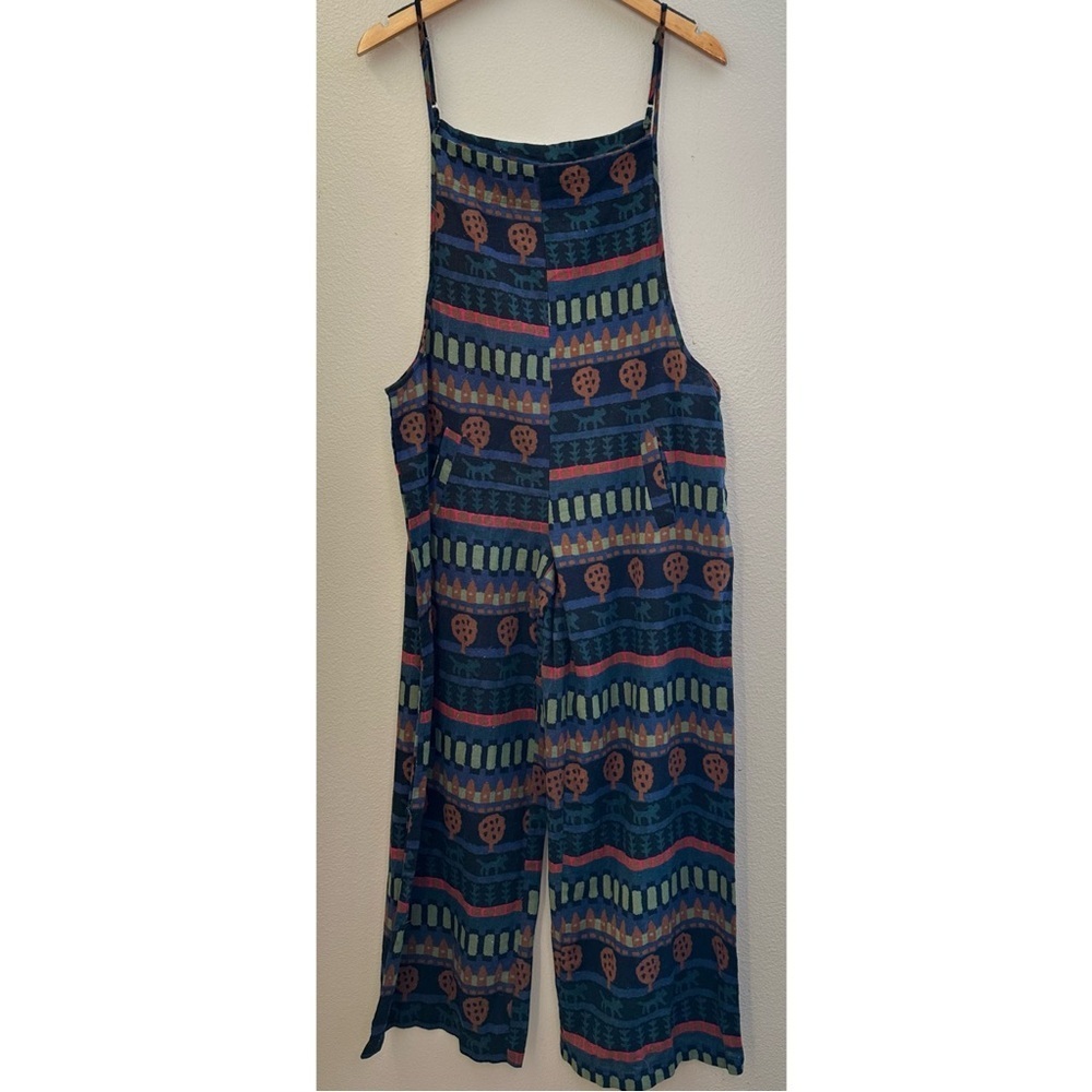 Sacred Threads Multicolor Patterned Cotton Jumpsuit with Pockets Bohemian - Picture 8 of 8